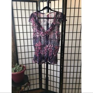 Faith 21 Sheer Drop Waist Blouse